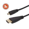 Micro HDMI kábel - 3 m aranyozott csatlakozóval