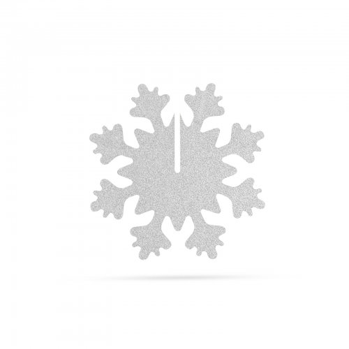 Karácsonyi dekor - jégkristály - ezüst  - 7 x 7 cm - 5 db / csomag