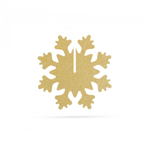 Karácsonyi dekor - jégkristály - arany - 7 x 7 cm - 5 db / csomag
