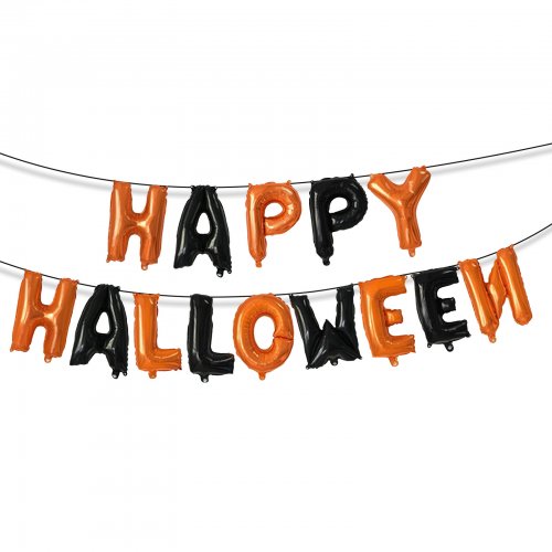 Halloween-i lufi szett - &#34;Happy Halloween&#34; felirat - rögzítő szalaggal