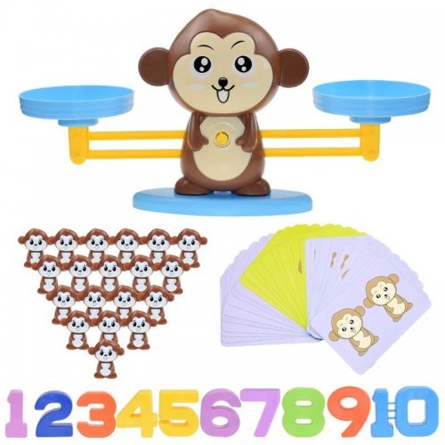 Állatos mérleg játék, matematikai játék majom