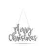 Karácsonyi dekoráció - &amp;#34;Merry Christmas&amp;#34; felirat - 20 x 12 cm - ezüst
