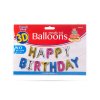 3D Születésnapi &amp;#34;Happy Birthday&amp;#34; lufi - többszínű - 33 cm