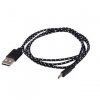Textil bevonatú, törésmentes Micro USB adatkábel és töltő 1 m