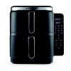 GOURMETMAXX Forrólevegős Fritőz / Airfryer Kétkamrás Függőleges 2x5L 2800W