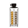 Fém kávékapszula tartó - 28 db Nespresso kapszulához - 125 x 115 x 340 mm - matt fekete