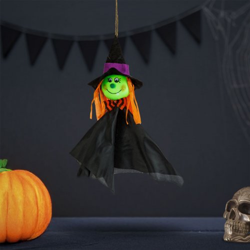 Halloween-i dekoráció - felakasztható - boszorkány - 48 x 44 cm