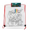 Színezhető tornazsák - 4 filccel - 33 x 27 cm - 2 féle