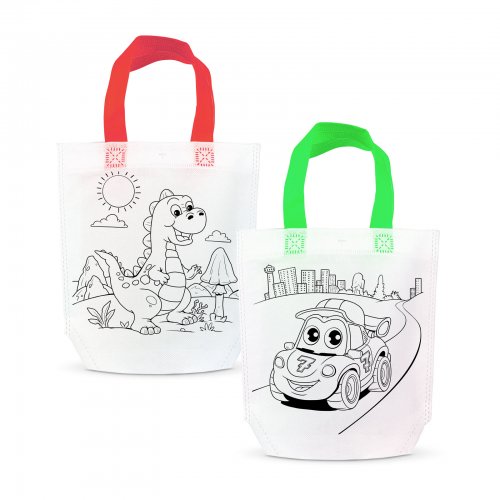 Színezhető ajándéktáska - 4 filccel - 24 x 22 cm - 2 féle