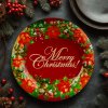 Karácsonyi kínálótál - műanyag - &#34;Merry Christmas&#34; - 37,5 cm
