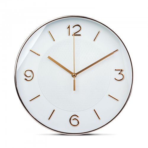 Falióra - 25 cm - műanyag, üveg - 1 x AA - fehér