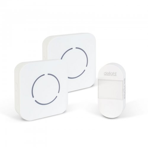 Digitális elem- és vezeték nélküli csengő - Kinetic - 2 beltéri - fehér - kék LED