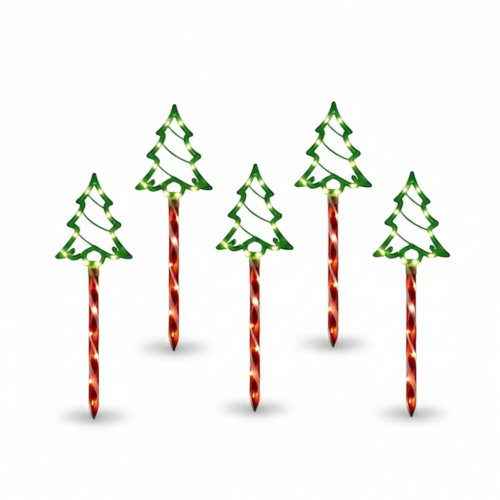 Napelemes, kerti dekoráció - Világító fenyőfák