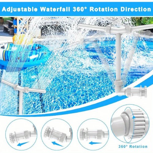2 az 1-ben Beállítható Medence Szökőkút 360° Forgatás és 350° Döntéssel