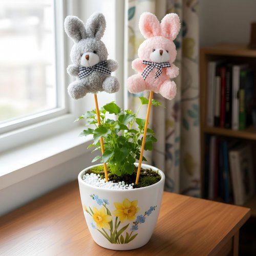 Leszúrható dekoráció - nyuszi - 50 x 12 cm - 4 féle