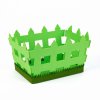 Húsvéti dekoráció - filc kosár - kerítés forma -  19,5 x 13,2 x 11,7 cm