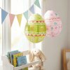 Húsvéti dekoráció - papír lampion - tojás - zöld, rózsaszín - Ø30 cm
