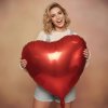 Óriás lufi - piros szív - fólia - 79 cm