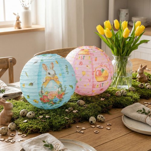 Húsvéti dekoráció - lampion - papír - Ø30 cm