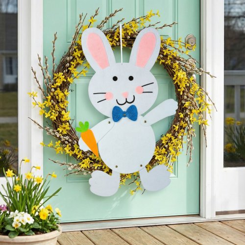 Húsvéti függő dekoráció - nyuszi, filc