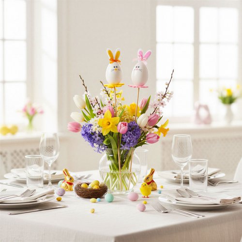 Húsvéti dekoráció - nyuszi, filc - 33 cm - 2 db