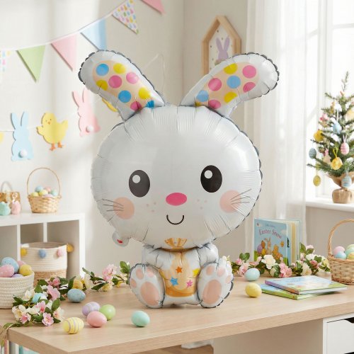 Húsvéti lufi - nyuszi - alumínium fólia - 78 cm
