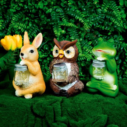 Szolár állatfigurák - 3 féle - 10 melegfehér LED - 15 cm