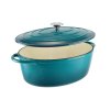 Zománcozott Öntöttvas kacsasütő 34 cm ~7 liter türkizkék