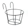 Erkélykorlátra akasztható fém kosár - virágcserepek rögzítéséhez - 18 cm - fekete