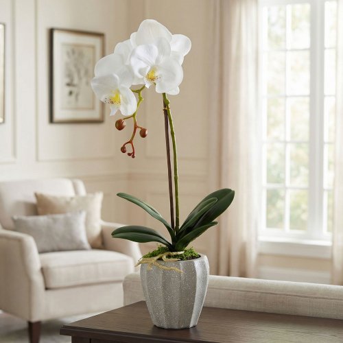 Műnövény dekoráció - orchidea - 3 féle - 45 cm