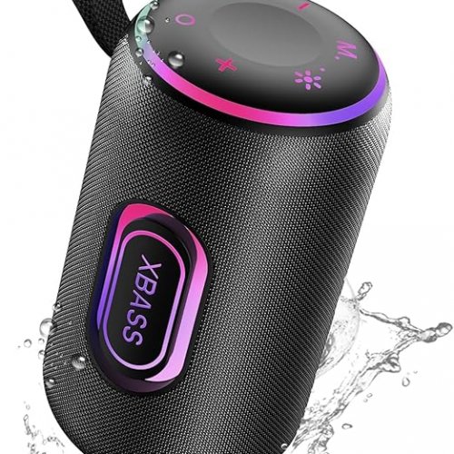 Hordozható, vezeték nélküli, bluetooth hangszóró, LED világítással