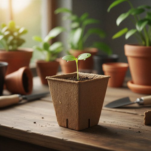 Palántanevelő cserép - 6 x 6 cm - négyzet, papír - 12 db / csomag