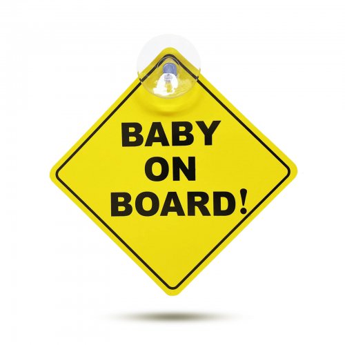 Tapadókorongos "Baby on Board" tábla - 12,7 x 12,7 cm