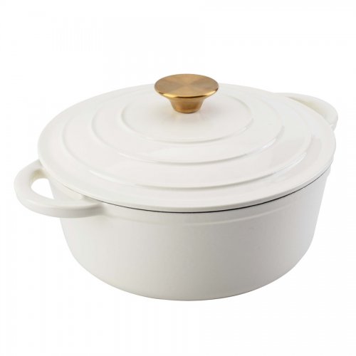 Zománcozott öntöttvas lábas 28 cm, 6L fehér