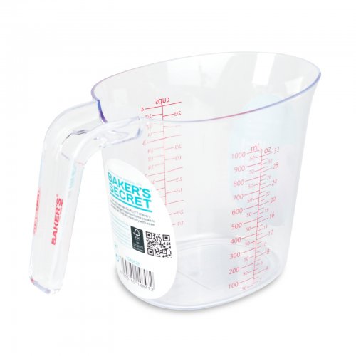 Baker's Secret mérőpohár - 1000 ml - műanyag - átlátszó