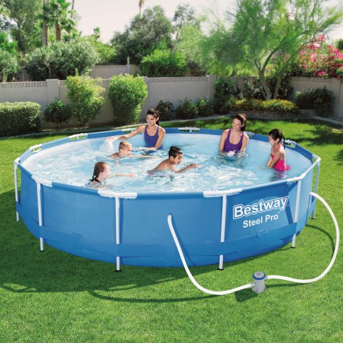 Merevfalú medence vízforgatóval - 366 x 76 cm - 6473 L