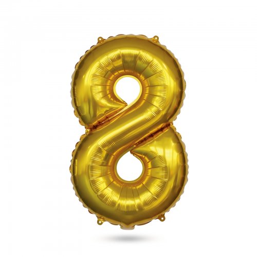 8-as születésnapi szám fólia lufi - arany - 40"