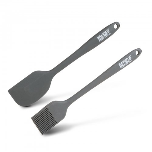 Baker's Secret 2 darabos szilikon ecset és spatula - 21/22 cm - fekete