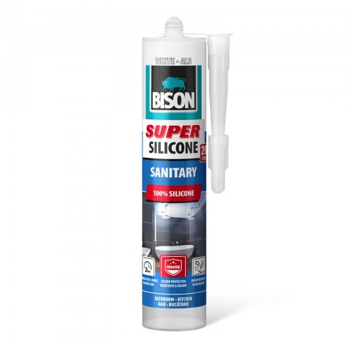 Bison Super szaniter szilikon, fehér, 280ml