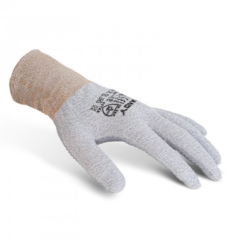 Csúszásmentes poliészter–spandex védőkesztyű - "L" - rugalmas, vékony, légáteresztő - 1 pár