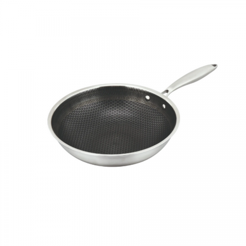 BRATMAXX Rozsdamentes wok serpenyő tapadásmentes bevonattal 28 cm méhsejt mintás 4 rétegű