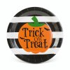 Halloween-i papírtányér - tök - kerek - 23 cm - 8 db / csomag
