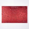 Tányéralátét - levélmintás - PVC - 45 x 30 cm - piros