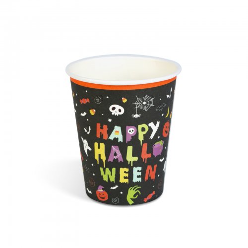 Halloween-i papírpohár - "Happy Halloween" - 2,5 dl - 8 db / csomag