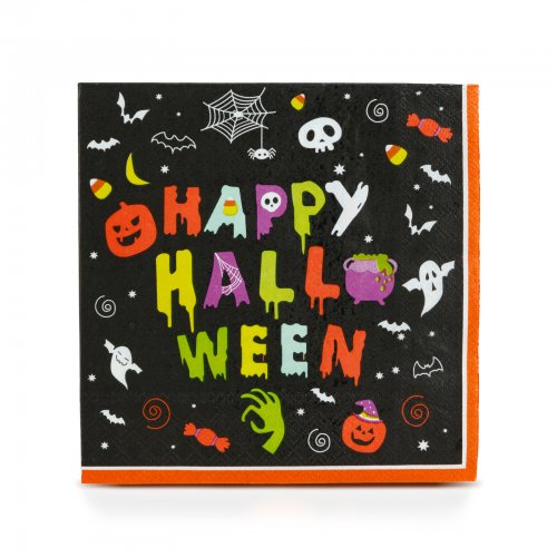 Halloween-i papírszalvéta - "Happy Halloween" - 2 rétegű - 33 x 33 cm - 16 db / csomag