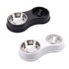 Etetőtál szett - rozsdamentes acél tálak - 38 x 18 x 6 cm - fekete, fehér