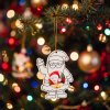 Karácsonyi dekoráció - festhető fa fotókeret - Mikulás - 13 cm - akasztható