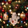 Karácsonyi dekoráció - festhető fa fotókeret - hóember - 13 cm - akasztható
