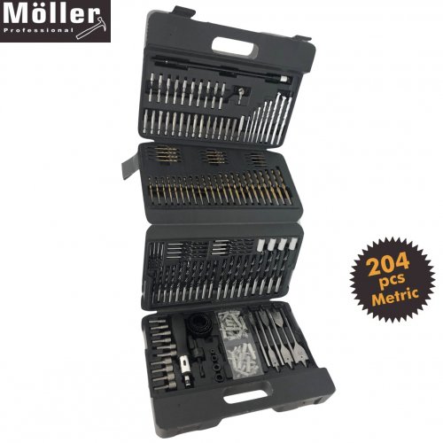 Möller 204 részes fúró és bitfej készlet (MR70714)