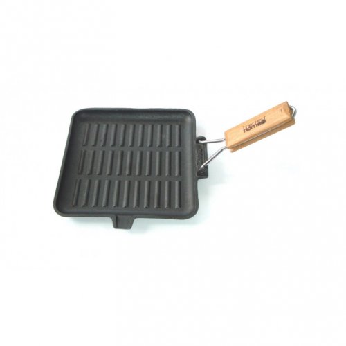 Öntöttvas grill serpenyő 21,5cm szögletes